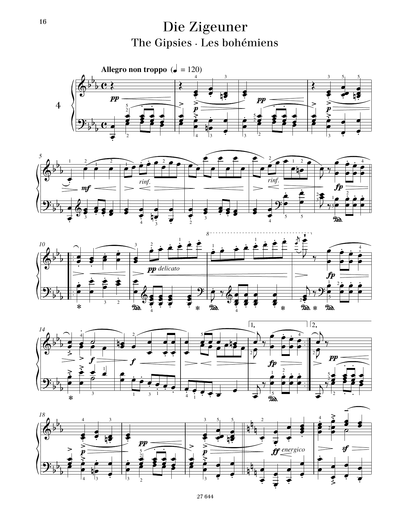 Friedrich Burgmuller The Gipsies sheet music notes and chords. Download Printable PDF.