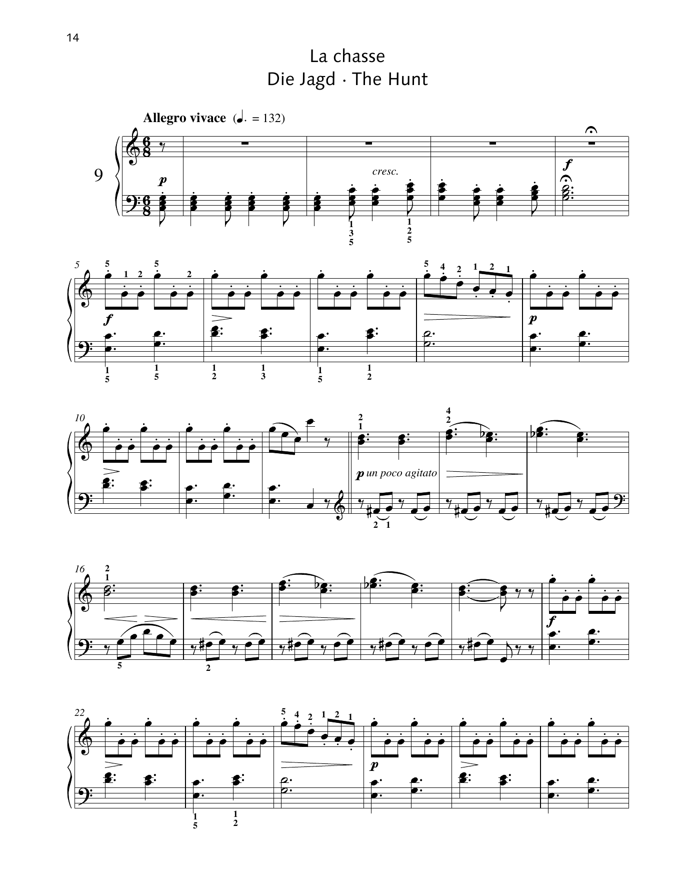 Friedrich Burgmuller The Hunt sheet music notes and chords. Download Printable PDF.