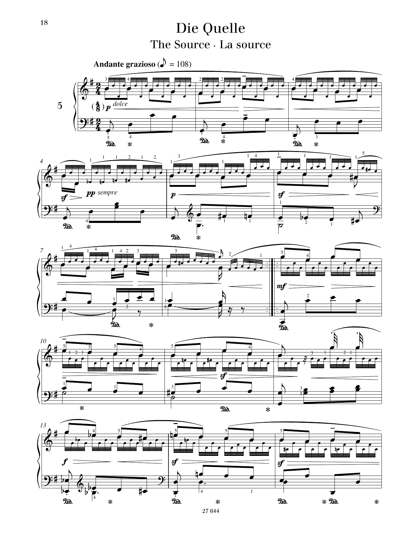 Friedrich Burgmuller The Source sheet music notes and chords. Download Printable PDF.