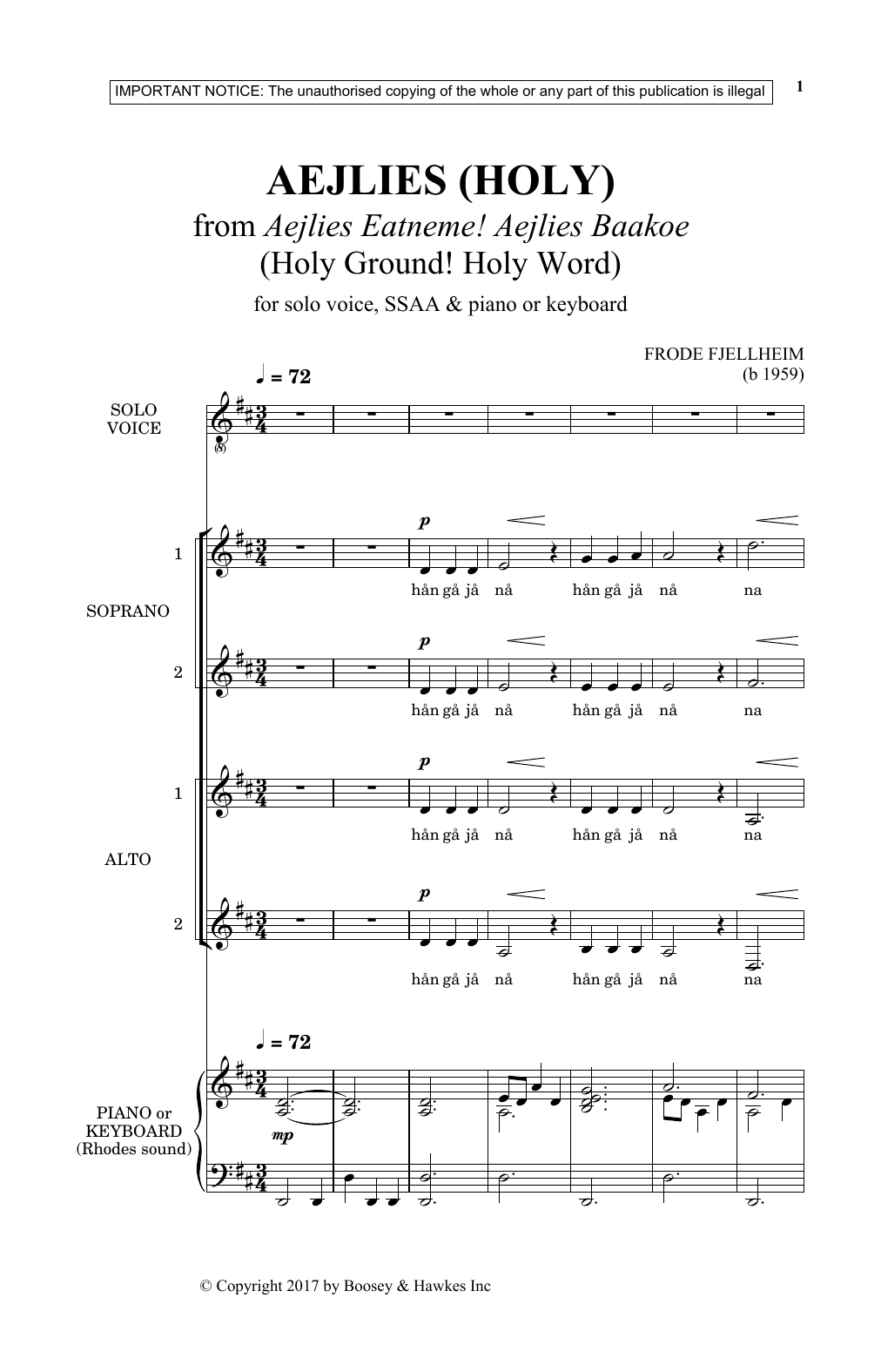 Frode Fjellheim Aejlies sheet music notes and chords. Download Printable PDF.