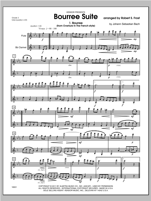 Frost Bourree Suite sheet music notes and chords. Download Printable PDF.
