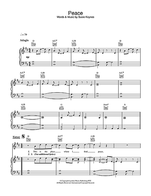 Fruit Peace sheet music notes and chords. Download Printable PDF.