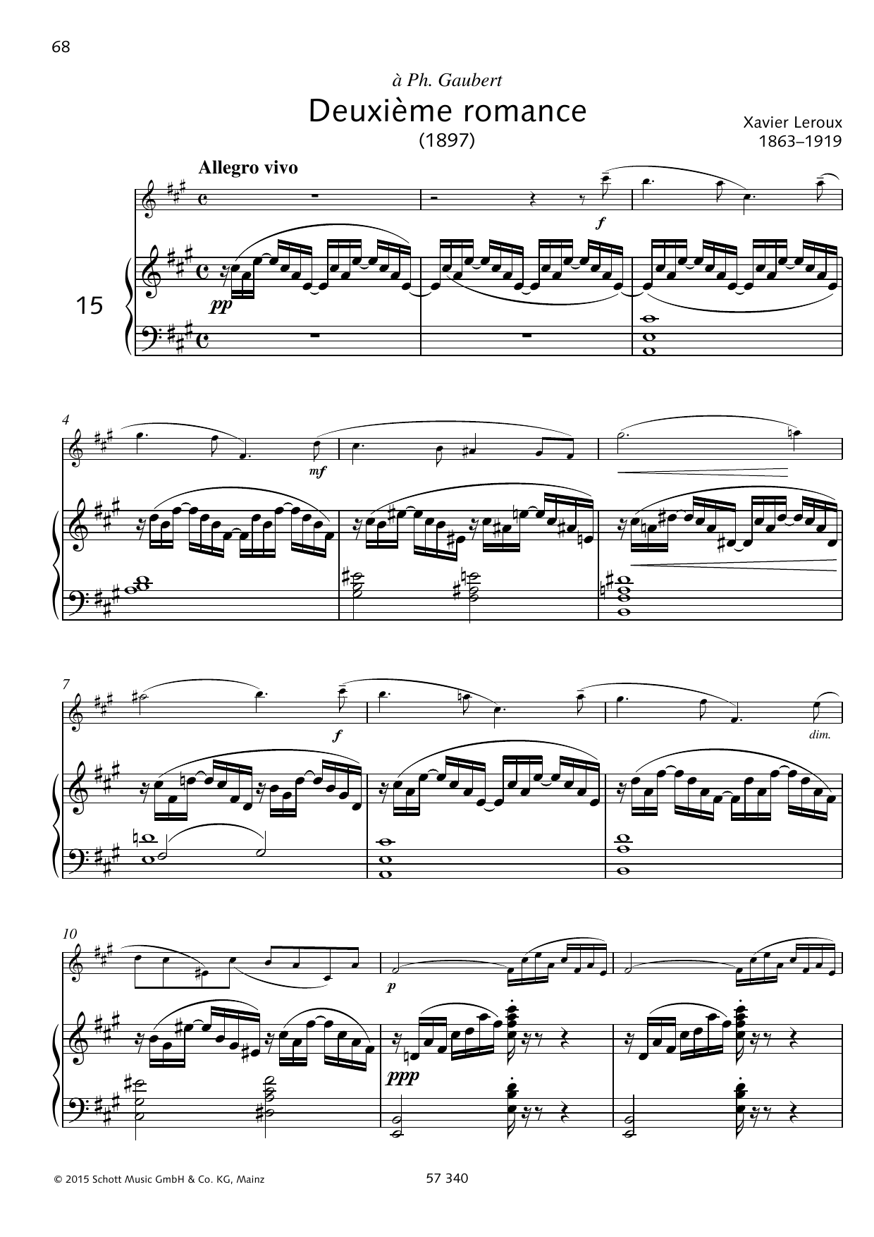 Gabriel Fauré Deuxième romance sheet music notes and chords. Download Printable PDF.