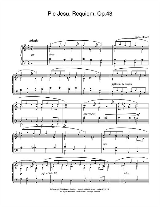 Learn to play Gabriel Fauré Pie Jesu (from Requiem, Op.48) sheet music for Piano Solo in minutes. Gabriel Fauré Pie Jesu (from Requiem, Op.48) sheet music notes and chords