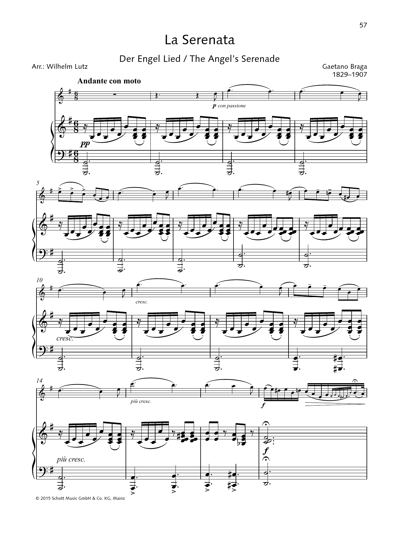 Learn to play Gaetano Braga The Angel's Serenade sheet music for String Solo in minutes. Price: 4.4900$ Gaetano Braga The Angel's Serenade sheet music notes and chords arranged for String Solo