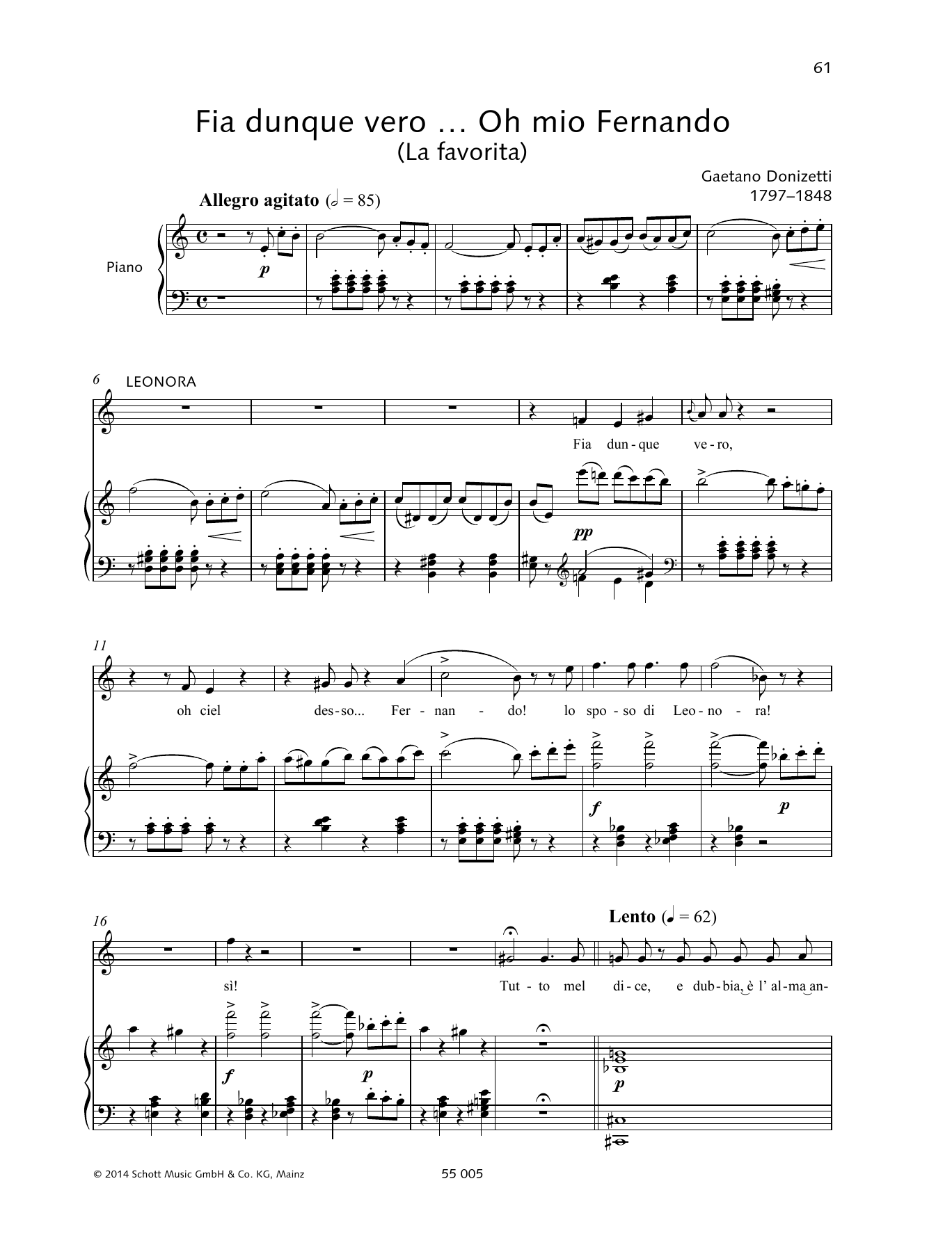 Learn to play Gaetano Donizetti Fia dunque vero... Oh mio Fernando sheet music for Piano & Vocal in minutes. Price: 6.9900$ Gaetano Donizetti Fia dunque vero... Oh mio Fernando sheet music notes and chords arranged for Piano & Vocal