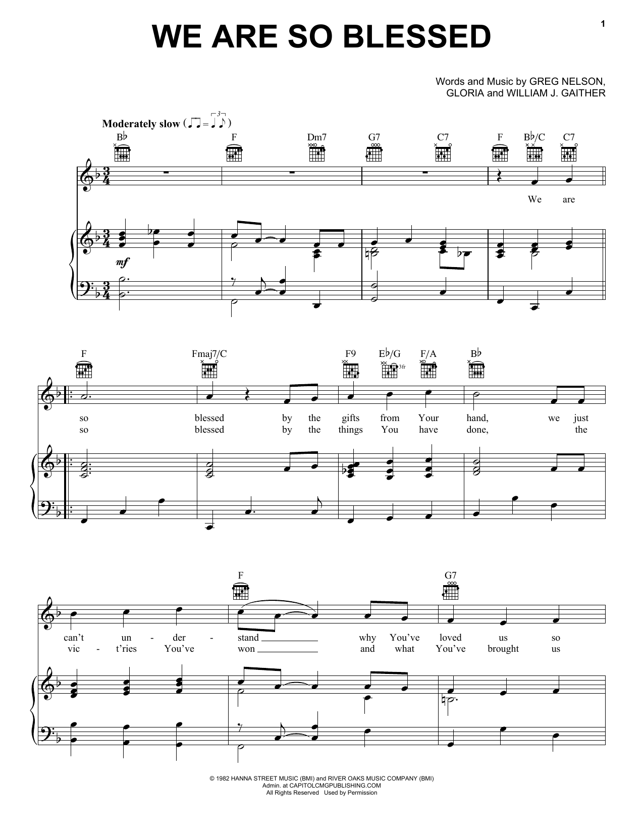 Gaither We Are So Blessed sheet music notes and chords. Download Printable PDF.