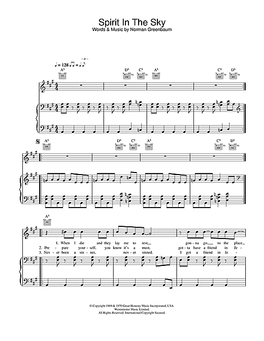 Gareth Gates Spirit In The Sky sheet music notes and chords. Download Printable PDF.