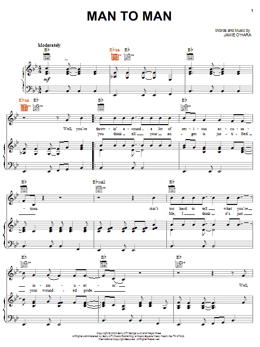 Gary Allan Man To Man sheet music notes and chords. Download Printable PDF.