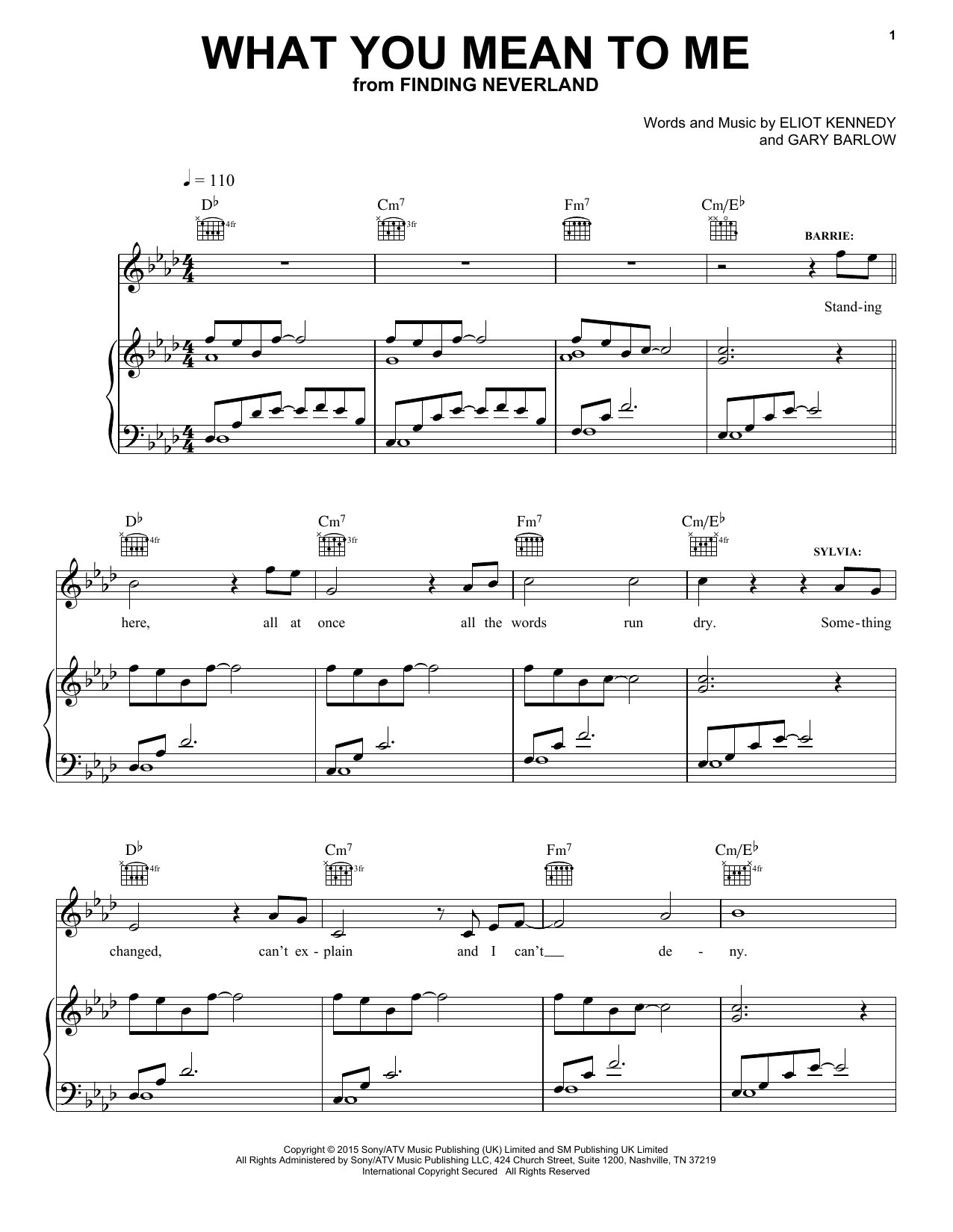Learn to play Gary Barlow & Eliot Kennedy What You Mean To Me sheet music for Piano, Vocal & Guitar (Right-Hand Melody) in minutes. Gary Barlow & Eliot Kennedy What You Mean To Me sheet music notes and chords. Download Printable PDF.