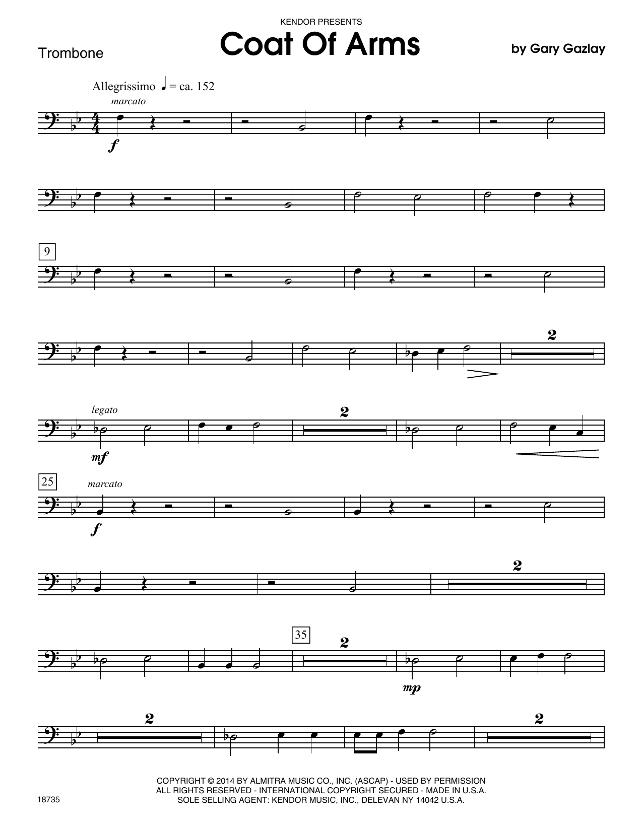 Gary Gazlay Coat Of Arms Trombone Sheet Music Notes Chords Gary Gazlay Coat Of Arms Trombone Sheet Music Notes Chords