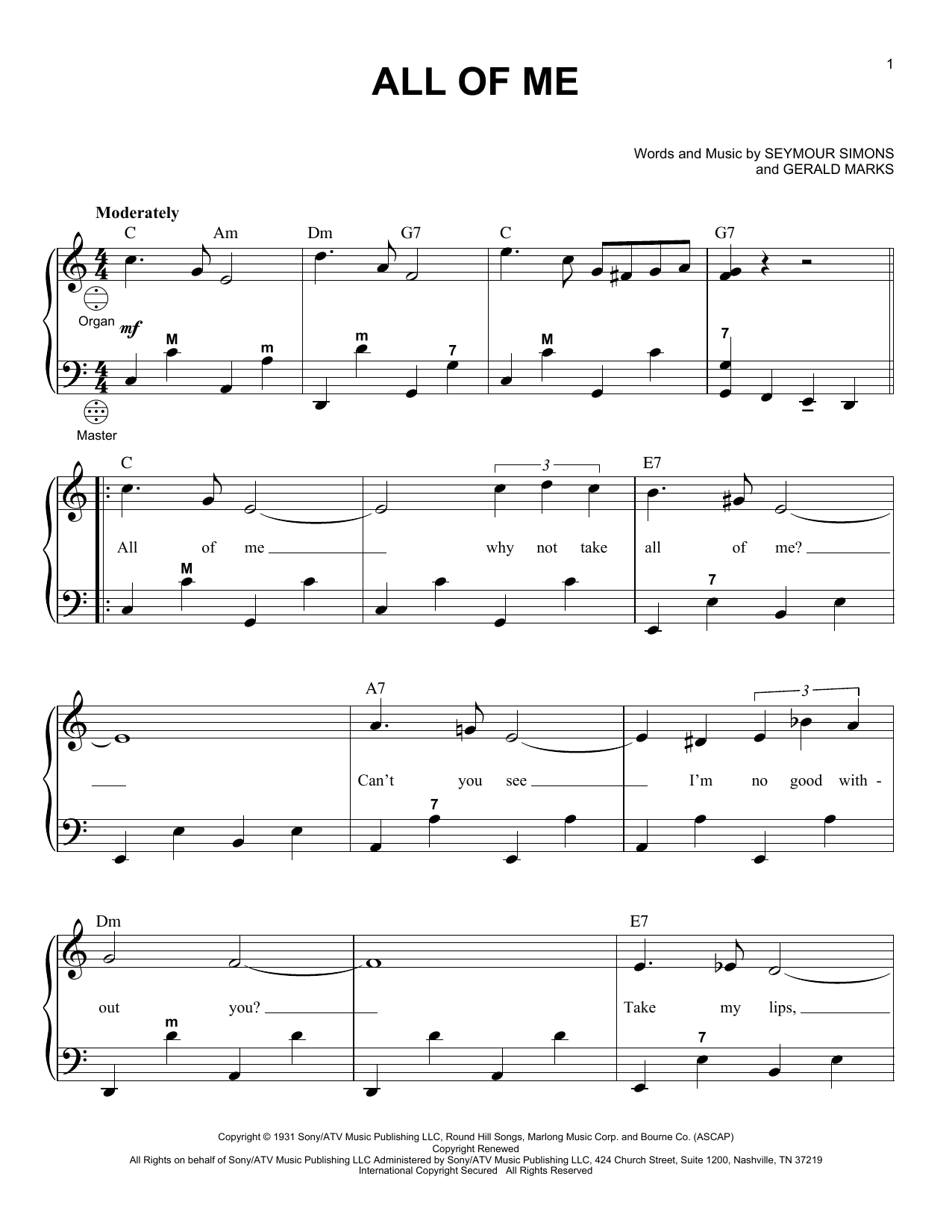 Gary Meisner All Of Me sheet music notes and chords. Download Printable PDF.