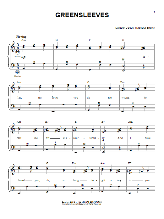 Gary Meisner Greensleeves sheet music notes and chords. Download Printable PDF.