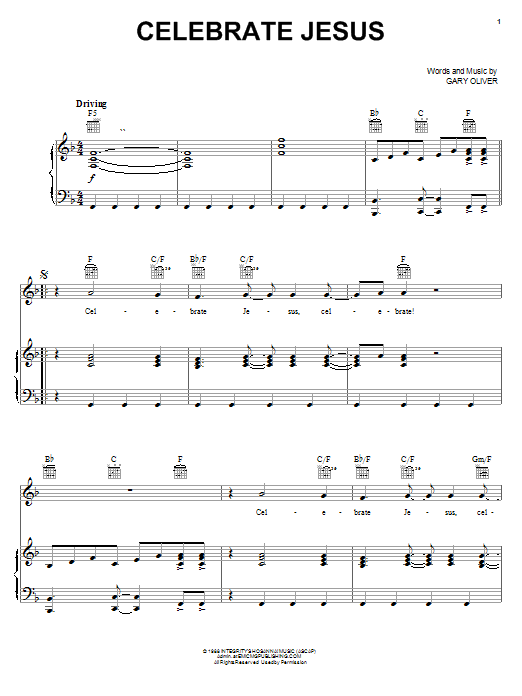 Gary Oliver Celebrate Jesus sheet music notes and chords. Download Printable PDF.