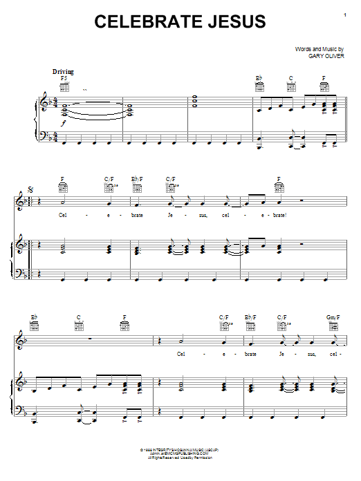 Learn to play Gary Oliver Celebrate Jesus sheet music for Easy Piano in minutes. Gary Oliver Celebrate Jesus sheet music notes and chords. Download Printable PDF.