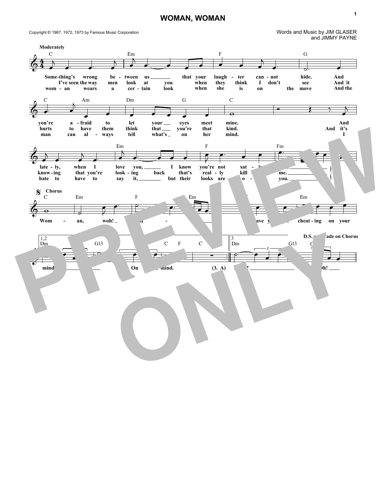 Learn to play Gary Puckett & The Union Gap Woman, Woman sheet music for Lead Sheet / Fake Book in minutes. Price: 5.9900$ Gary Puckett & The Union Gap Woman, Woman sheet music notes and chords arranged for Lead Sheet / Fake Book