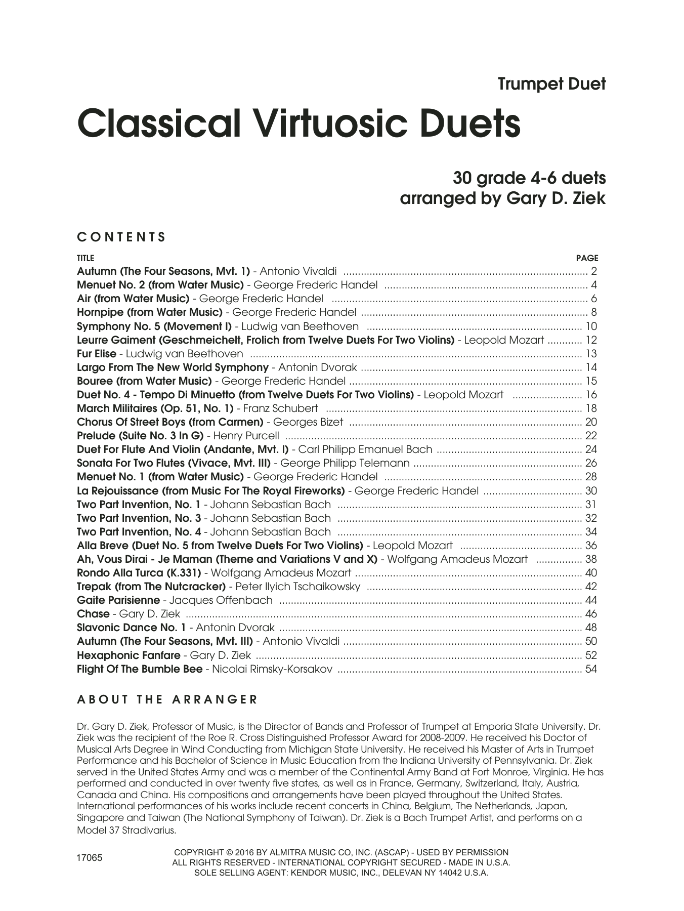 Learn to play Gary Ziek Classic Virtuosic Duets (30 Grade 4-6 Duets) sheet music for Brass Ensemble in minutes. Gary Ziek Classic Virtuosic Duets (30 Grade 4-6 Duets) sheet music notes and chords