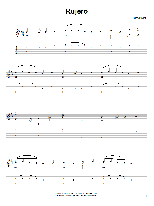 Learn to play Gaspar Sanz Rujero sheet music for Solo Guitar in minutes. Gaspar Sanz Rujero sheet music notes and chords
