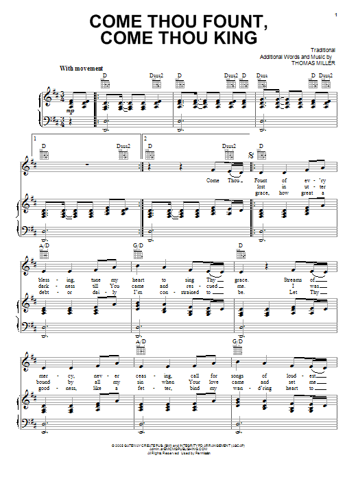 Learn to play Gateway Worship Come Thou Fount, Come Thou King sheet music for Super Easy Piano in minutes. Price: 5.9900$ Gateway Worship Come Thou Fount, Come Thou King sheet music notes and chords arranged for Super Easy Piano