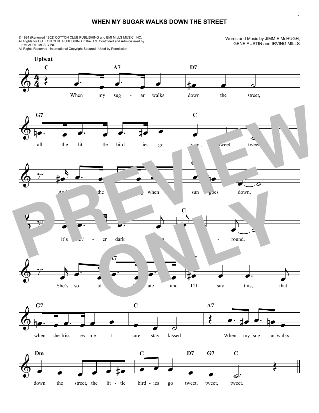 Learn to play Gene Austin When My Sugar Walks Down The Street sheet music for Easy Lead Sheet / Fake Book in minutes. Price: 5.9900$ Gene Austin When My Sugar Walks Down The Street sheet music notes and chords arranged for Easy Lead Sheet / Fake Book