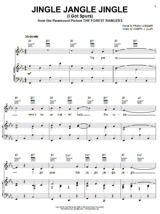 Gene Autry Jingle Jangle Jingle (I Got Spurs) sheet music notes and chords. Download Printable PDF.
