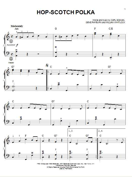 Gene Rayburn Hop-Scotch Polka sheet music notes and chords. Download Printable PDF.