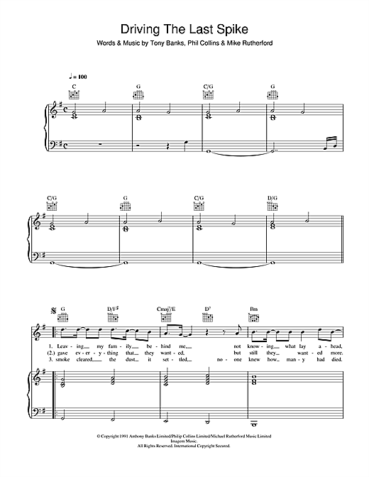 Genesis Driving The Last Spike sheet music notes and chords. Download Printable PDF.