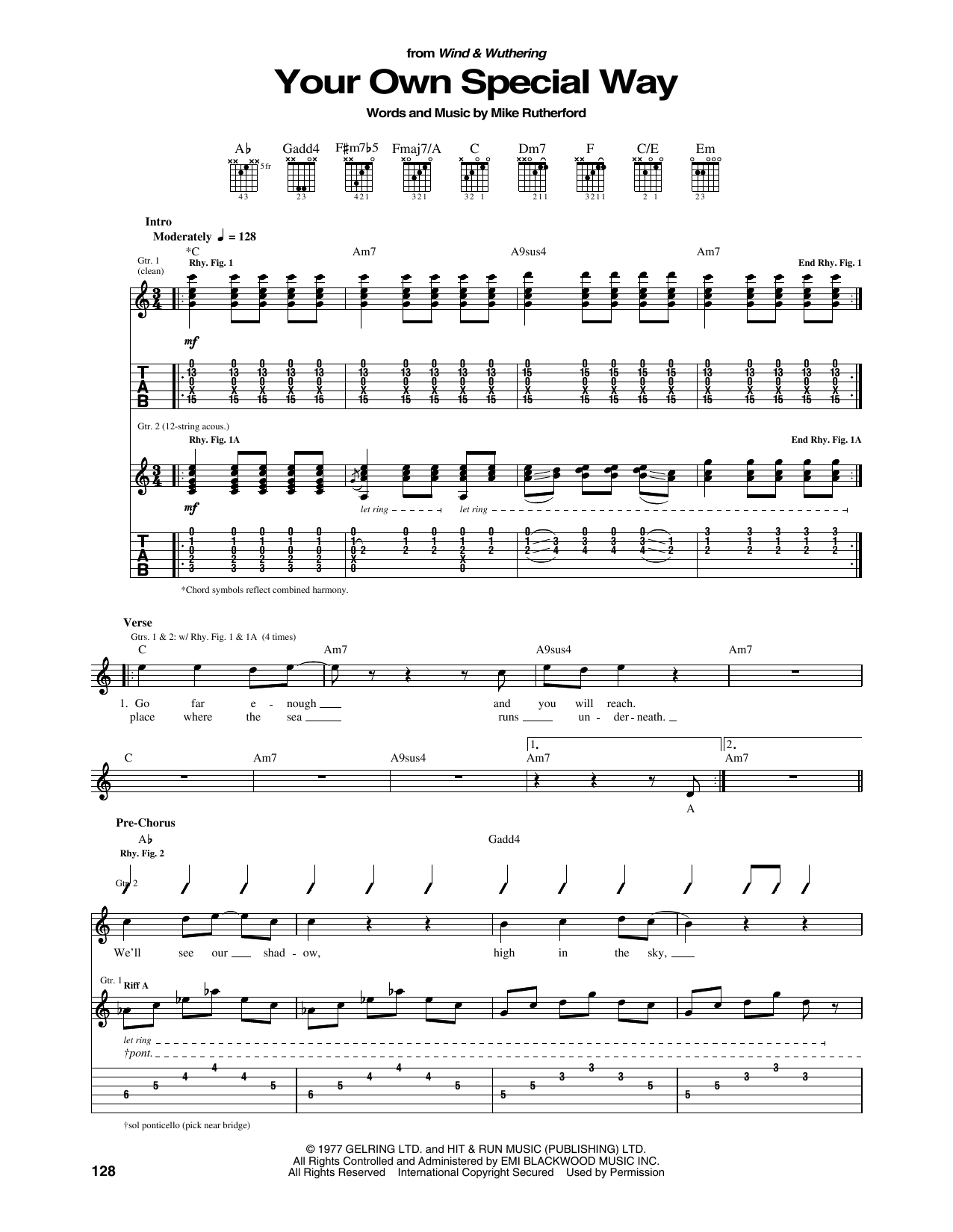 Genesis Your Own Special Way sheet music notes and chords. Download Printable PDF.