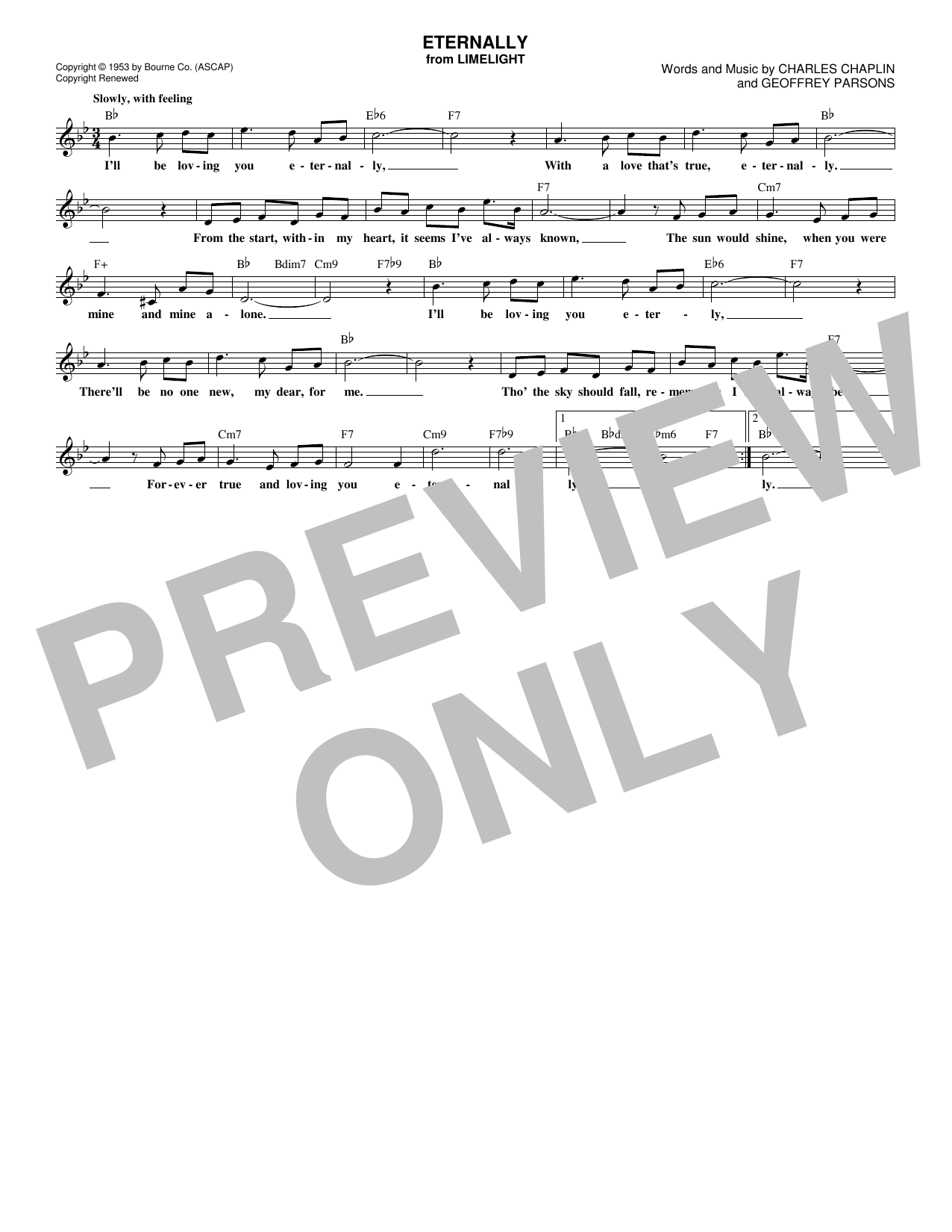 Geoffrey Parsons Eternally sheet music notes and chords. Download Printable PDF.