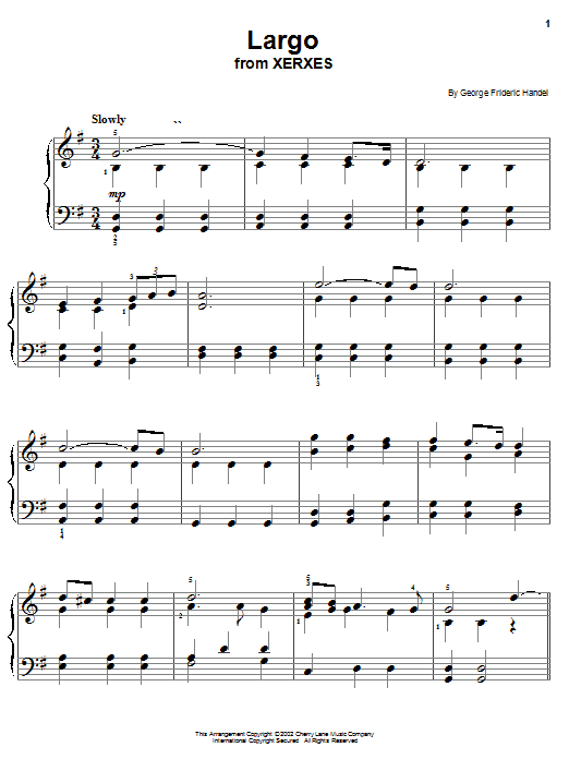 Learn to play George Frideric Handel Largo sheet music for Woodwind Solo in minutes. Price: 4.4900$ George Frideric Handel Largo sheet music notes and chords arranged for Woodwind Solo