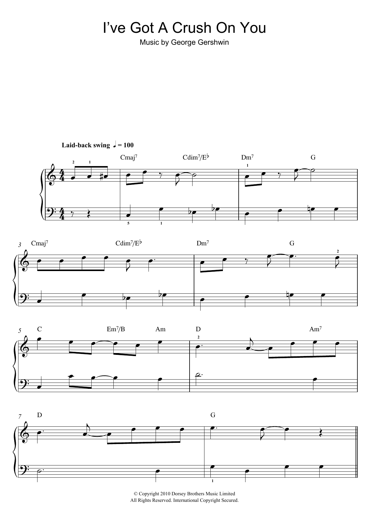 George Gershwin I've Got A Crush On You sheet music notes and chords. Download Printable PDF.