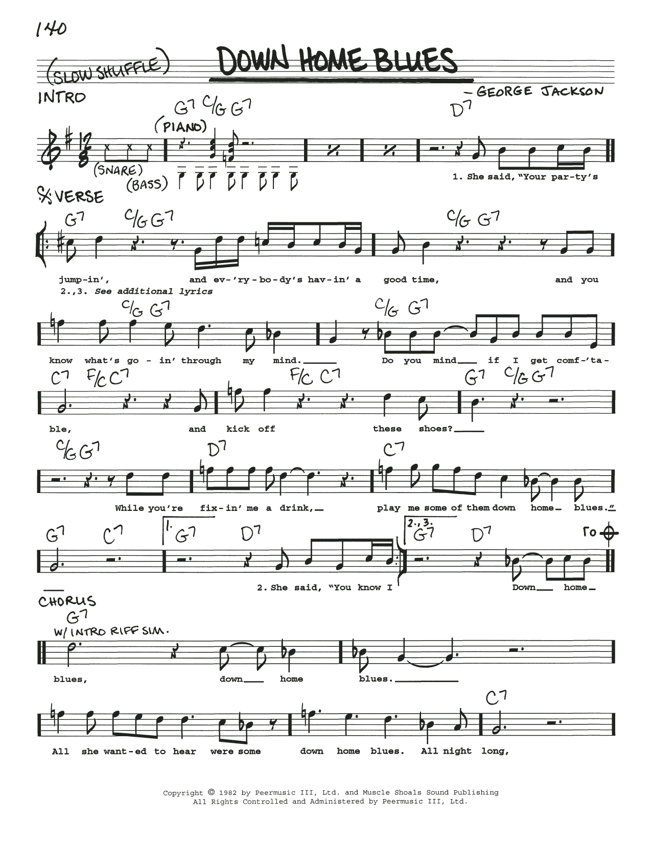 George Jackson Down Home Blues sheet music notes and chords. Download Printable PDF.