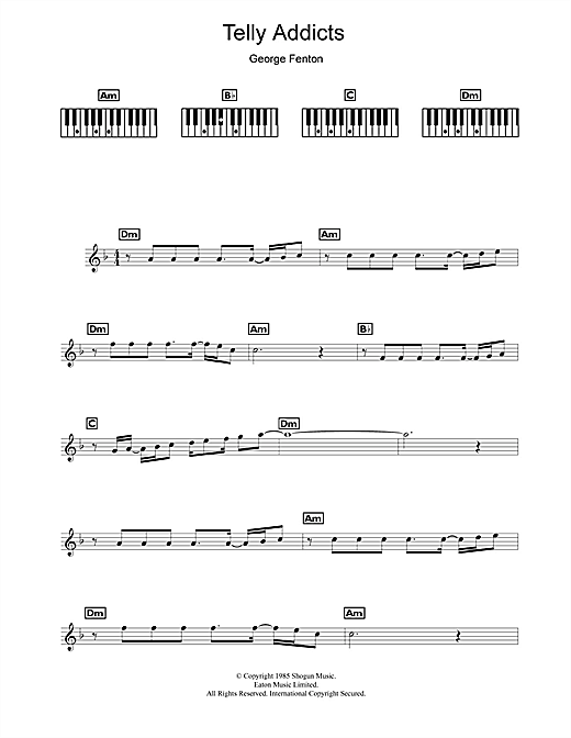 George Fenton Telly Addicts sheet music notes and chords. Download Printable PDF.