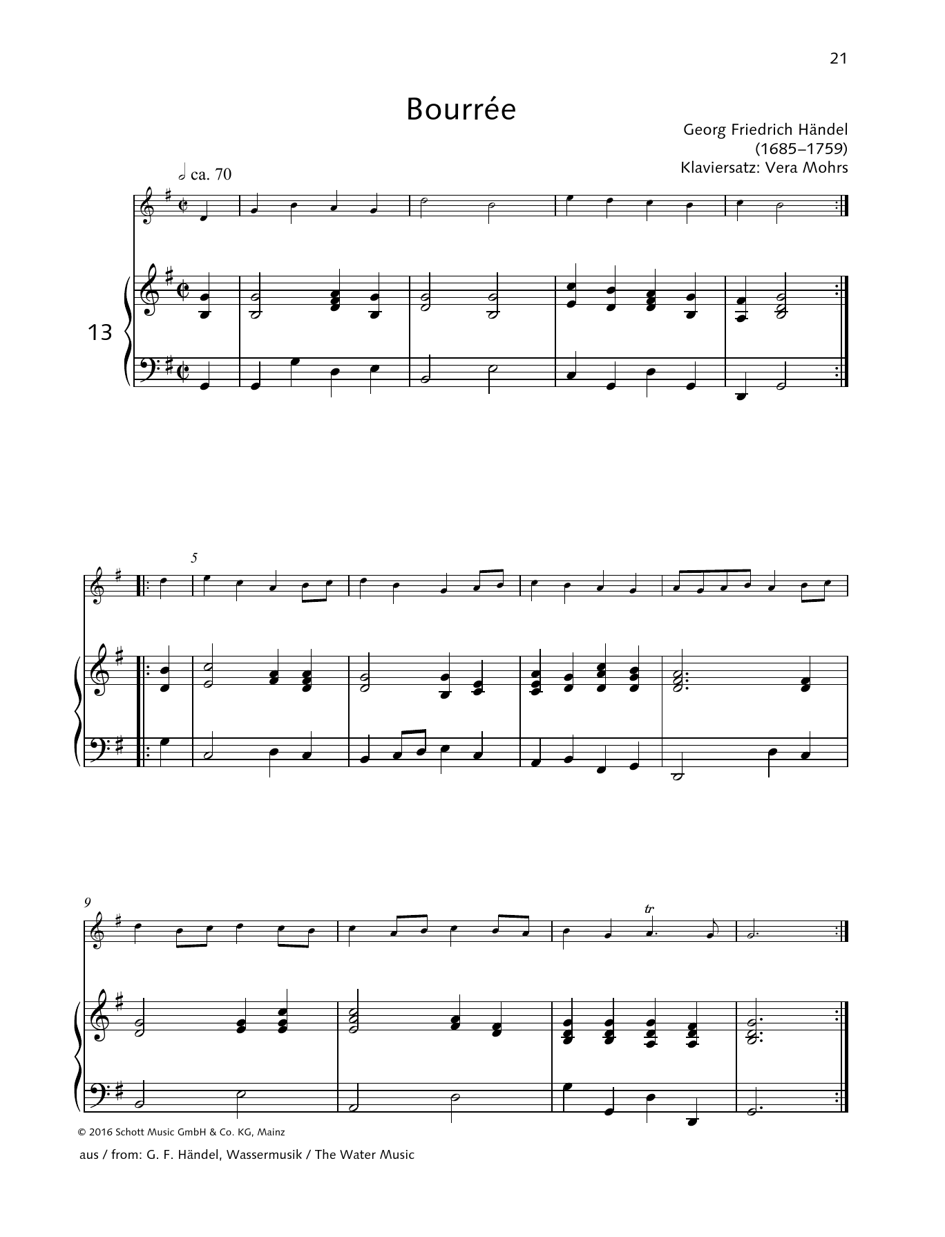 George Frideric Handel Bourée sheet music notes and chords. Download Printable PDF.