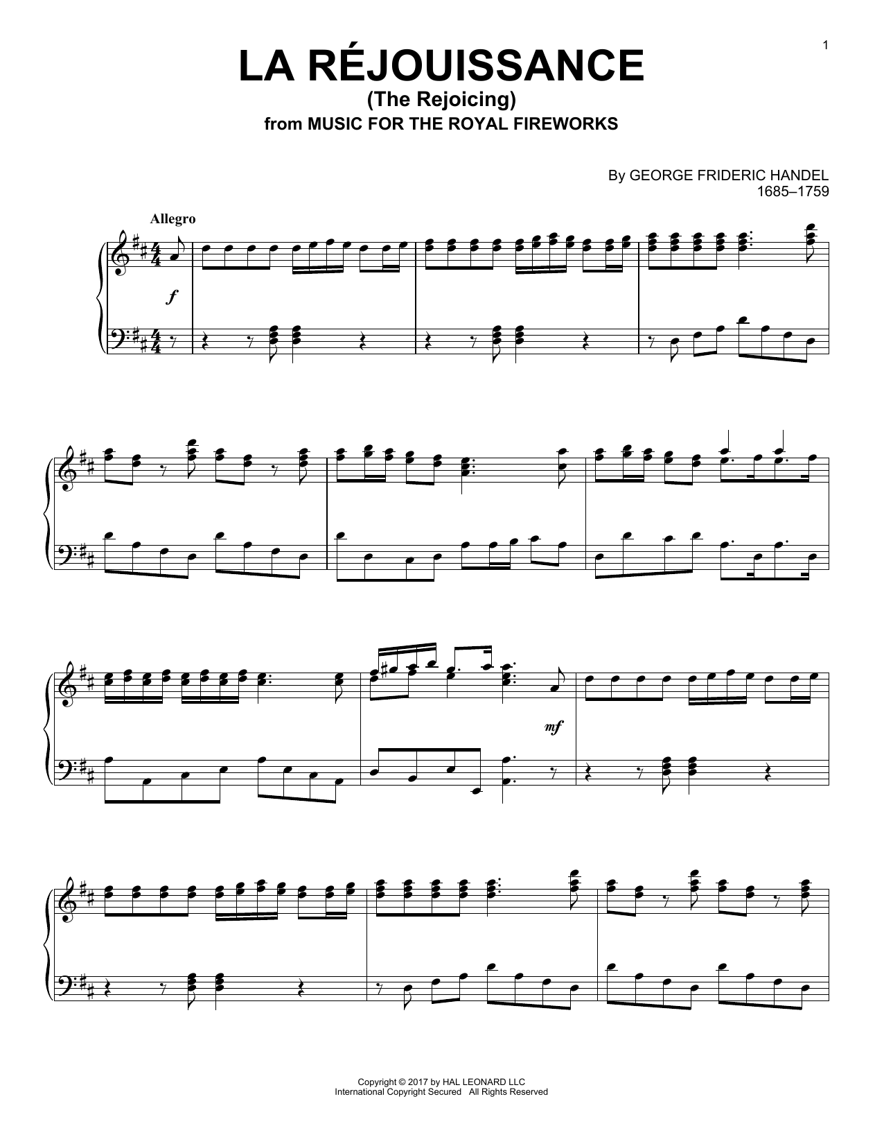 Learn to play George Frideric Handel La Rejouissance sheet music for Woodwind Solo in minutes. Price: 4.4900$ George Frideric Handel La Rejouissance sheet music notes and chords arranged for Woodwind Solo