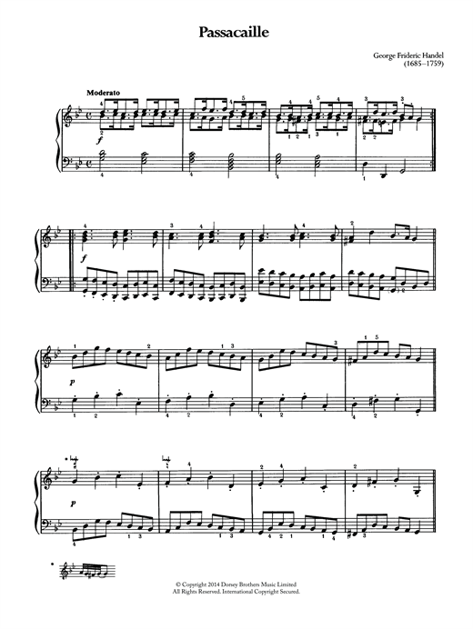 Learn to play George Frideric Handel Passacaille sheet music for Piano Solo in minutes. George Frideric Handel Passacaille sheet music notes and chords. Download Printable PDF.