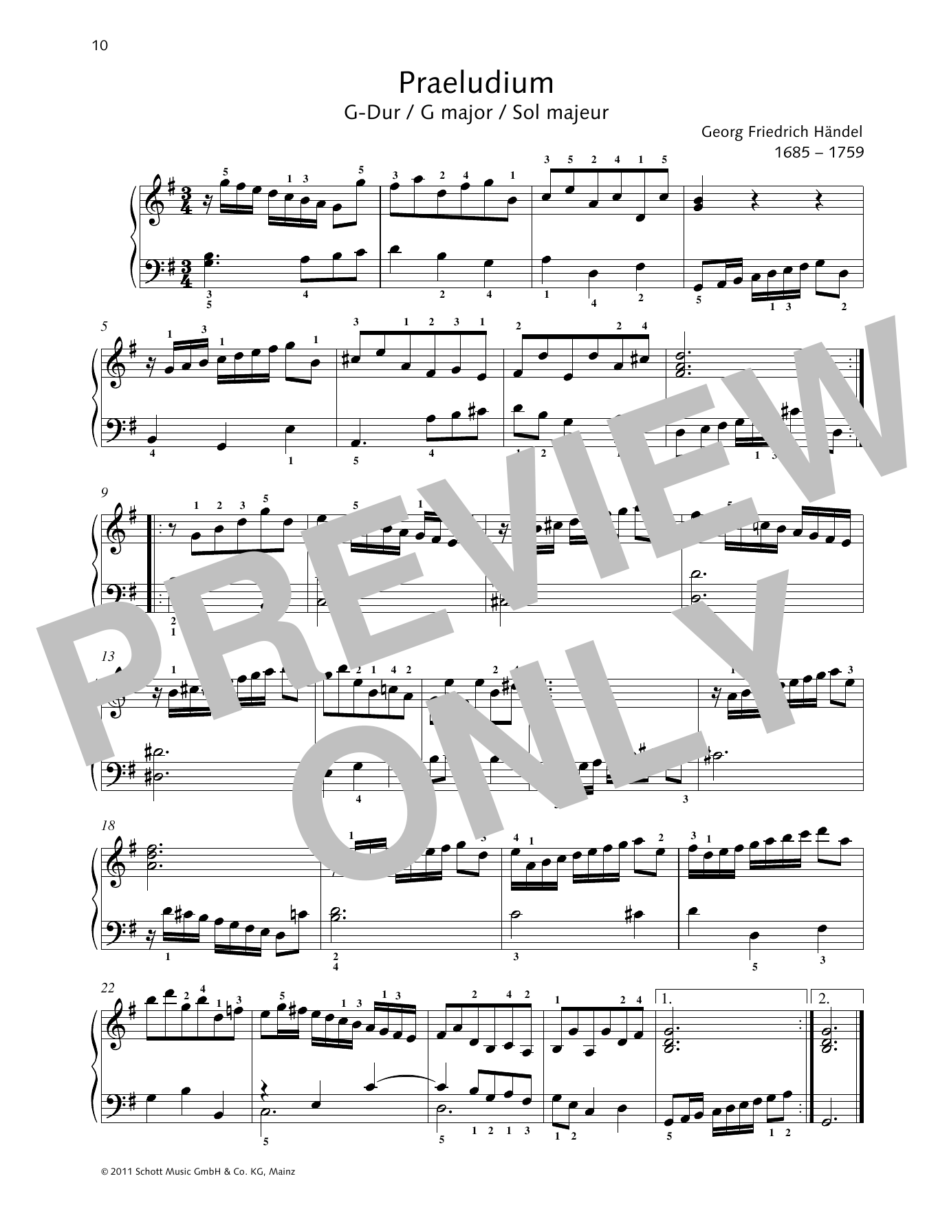 Learn to play George Frideric Handel Prelude G major sheet music for Piano Solo in minutes. Price: 6.9900$ George Frideric Handel Prelude G major sheet music notes and chords arranged for Piano Solo