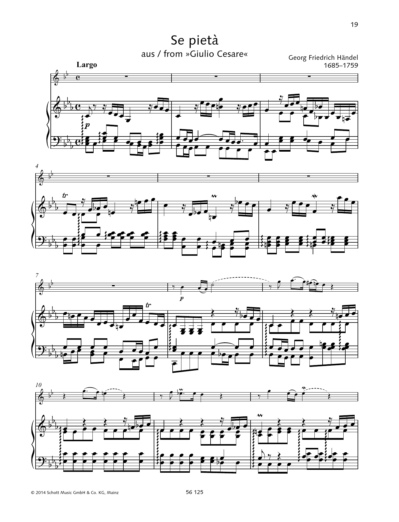 Learn to play George Frideric Handel Se pietà sheet music for Brass Solo in minutes. Price: 4.4900$ George Frideric Handel Se pietà sheet music notes and chords arranged for Brass Solo