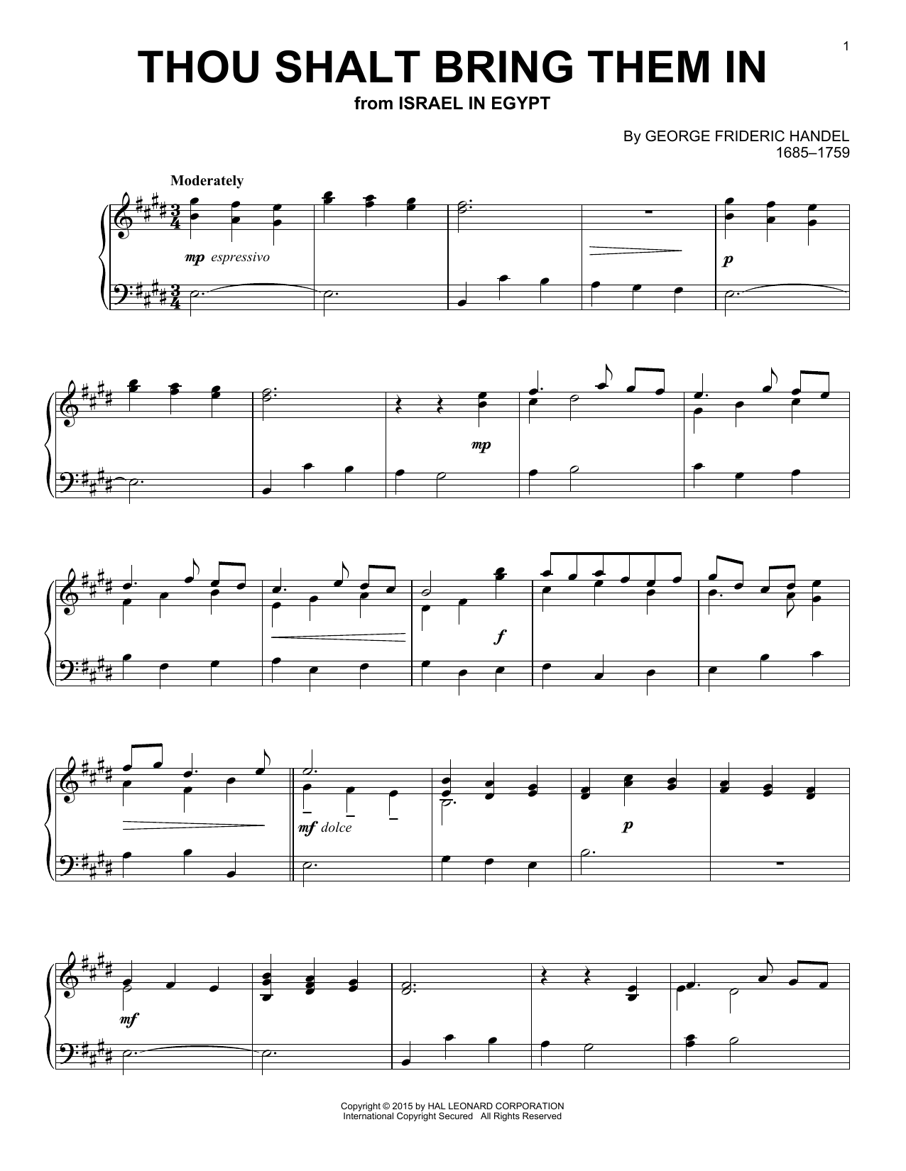 Learn to play George Frideric Handel Thou Shalt Bring Them In sheet music for Piano Solo in minutes. George Frideric Handel Thou Shalt Bring Them In sheet music notes and chords