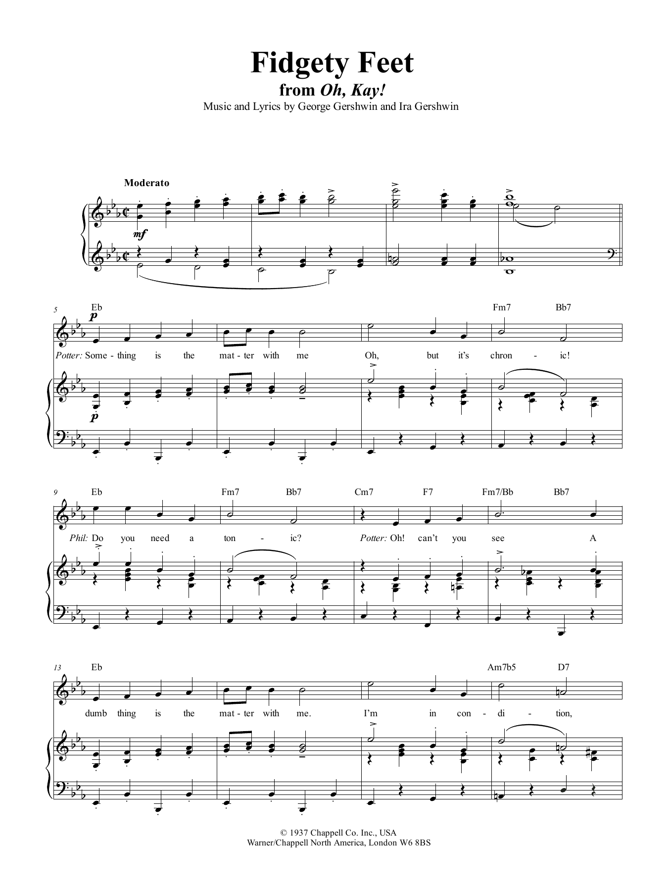 George Gershwin Fidgety Feet sheet music notes and chords. Download Printable PDF.