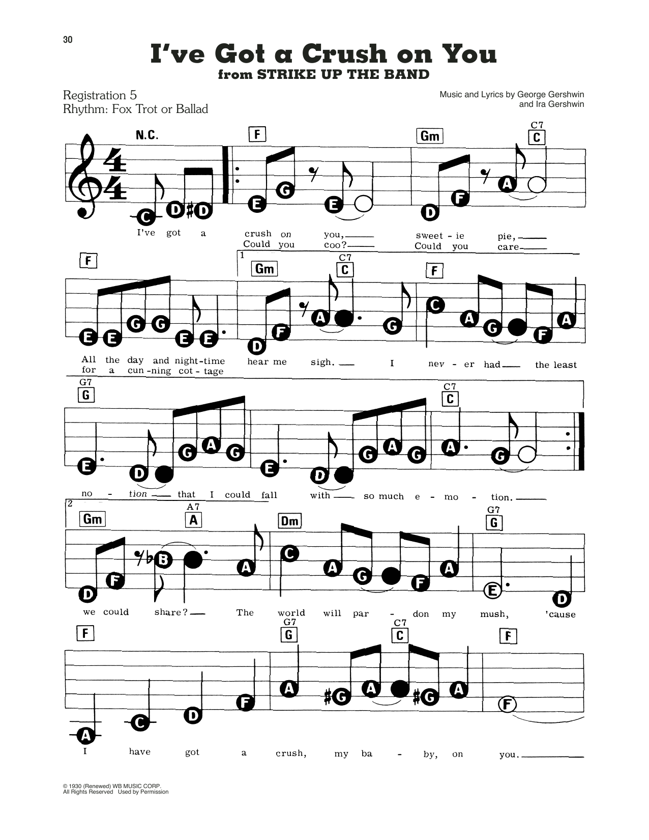 George Gershwin I Ve Got A Crush On You Sheet Music Download George Gershwin I Ve Got A Crush On You Sheet Music Download