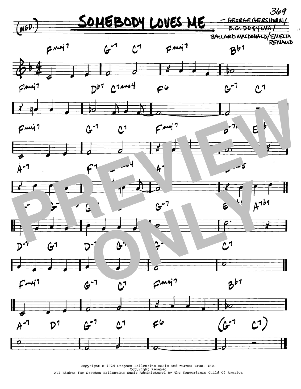 Learn to play George Gershwin Somebody Loves Me sheet music for Real Book – Melody & Chords – C Instruments in minutes. George Gershwin Somebody Loves Me sheet music notes and chords. Download Printable PDF.