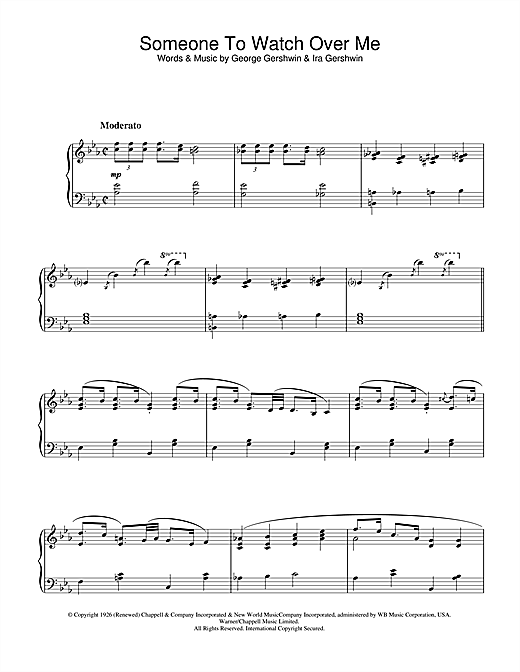 George Gershwin Someone To Watch Over Me From Oh Kay Sheet Music Pdf Notes Chords Jazz Score Piano Solo Download Printable Sku 33317