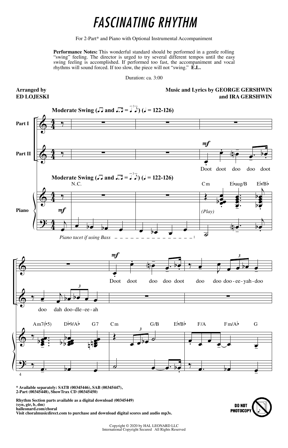 Learn to play George Gershwin & Ira Gershwin Fascinating Rhythm (from Lady Be Good) (arr. Ed Lojeski) sheet music for SATB Choir in minutes. Price: 3.9900$ George Gershwin & Ira Gershwin Fascinating Rhythm (from Lady Be Good) (arr. Ed Lojeski) sheet music notes and chords arranged for SATB Choir