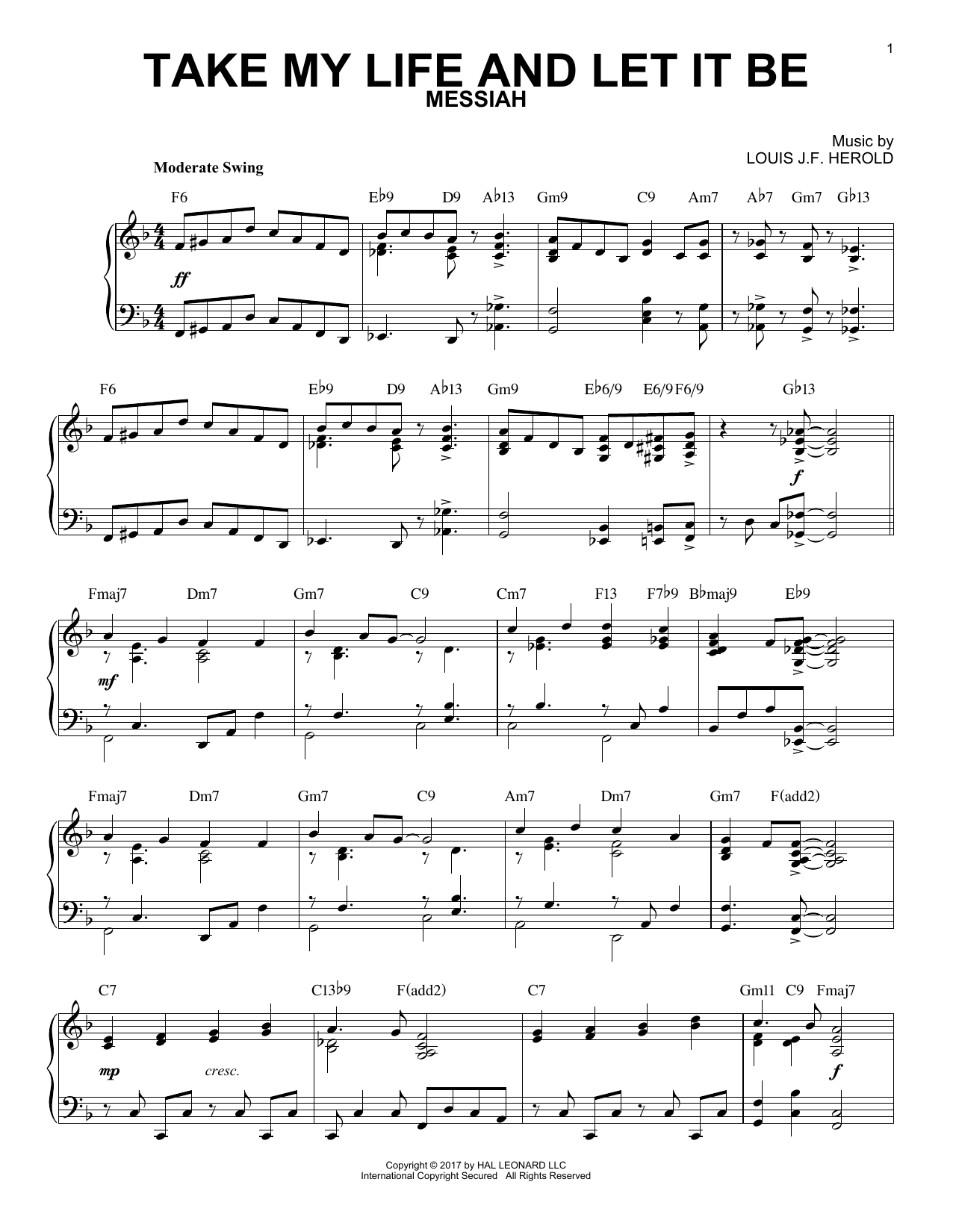 George Kingsley Take My Life And Let It Be Sheet Music Notes Chords Printable Hymn Piano 