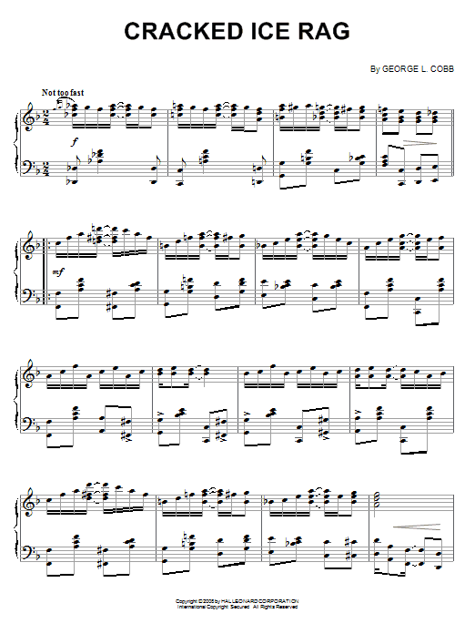 Learn to play George L. Cobb Cracked Ice Rag sheet music for Piano Solo in minutes. George L. Cobb Cracked Ice Rag sheet music notes and chords. Download Printable PDF.