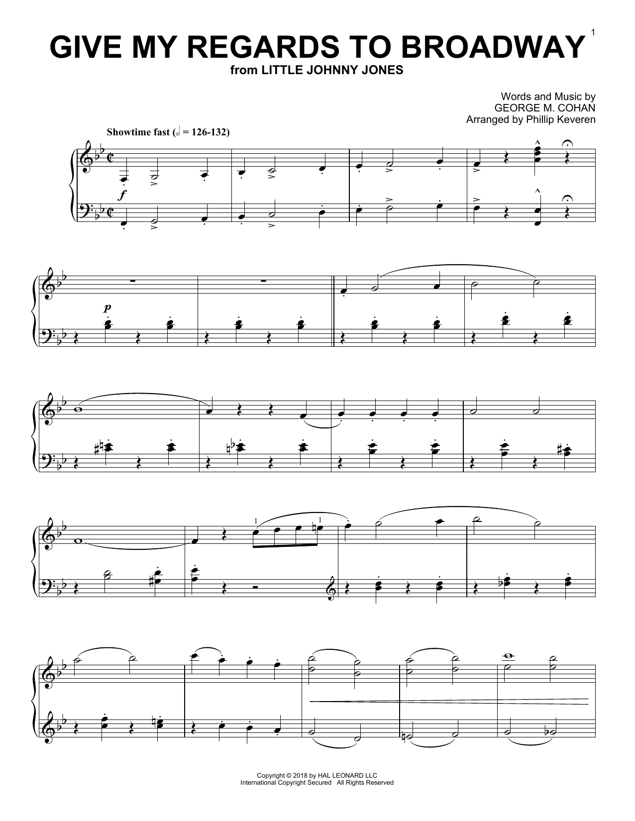 Learn to play George M. Cohan Give My Regards To Broadway (arr. Phillip Keveren) sheet music for Piano Solo in minutes. George M. Cohan Give My Regards To Broadway (arr. Phillip Keveren) sheet music notes and chords