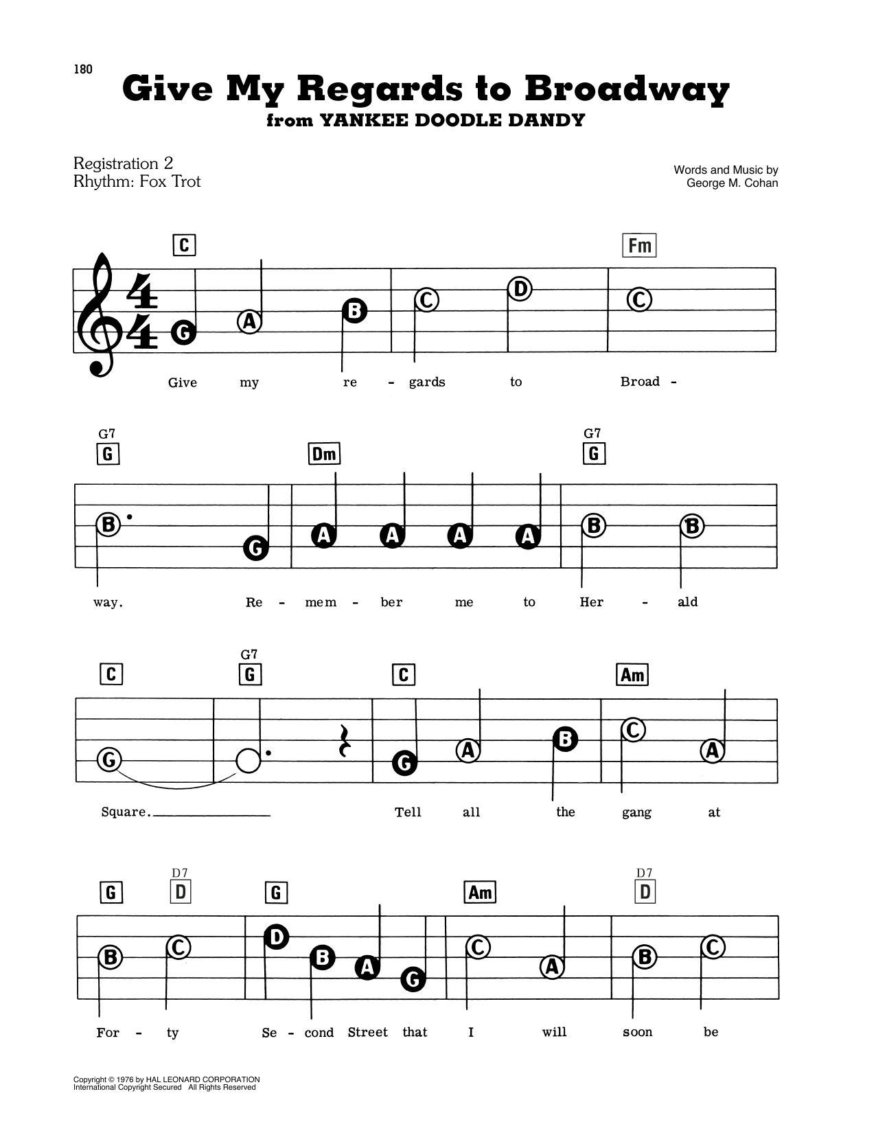 George M Cohan Give My Regards To Broadway From Yankee Doodle Dandy Sheet Music Pdf Notes Chords Broadway Score E Z Play Today Download Printable Sku