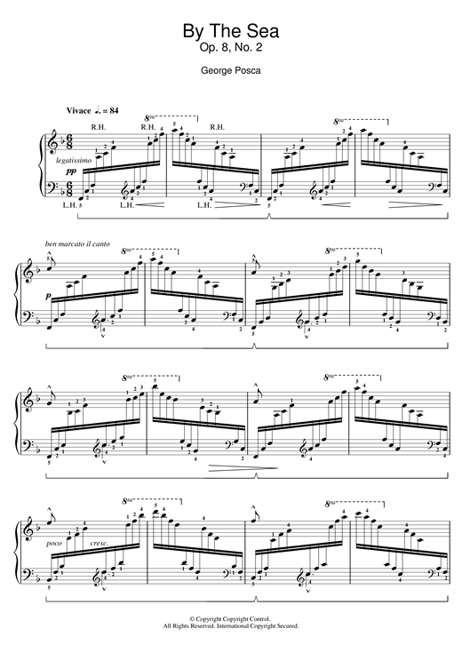 Learn to play George Posca By The Sea sheet music for Piano Solo in minutes. George Posca By The Sea sheet music notes and chords. Download Printable PDF.