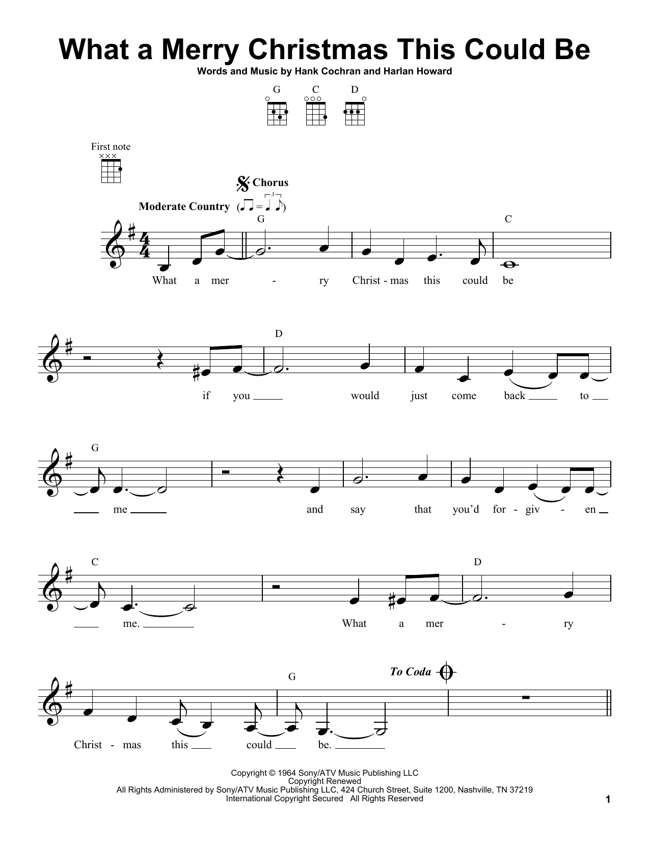 Learn to play Hank Cochran & Harlan Howard What A Merry Christmas This Could Be sheet music for ChordBuddy in minutes. Price: 4.4900$ Hank Cochran & Harlan Howard What A Merry Christmas This Could Be sheet music notes and chords arranged for ChordBuddy